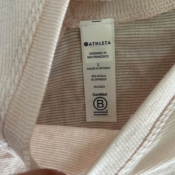 Athleta Nayarit Soft Pink Ribbed Tie Back Knot Tank Size Large - Picture 7 of 9